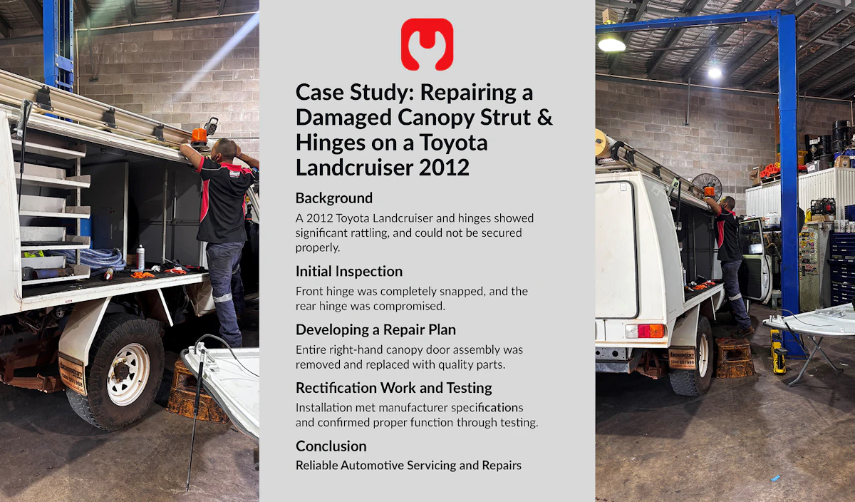 Thumbnail for Damaged Canopy Strut & Hinges on a Toyota Landcruiser 2012
